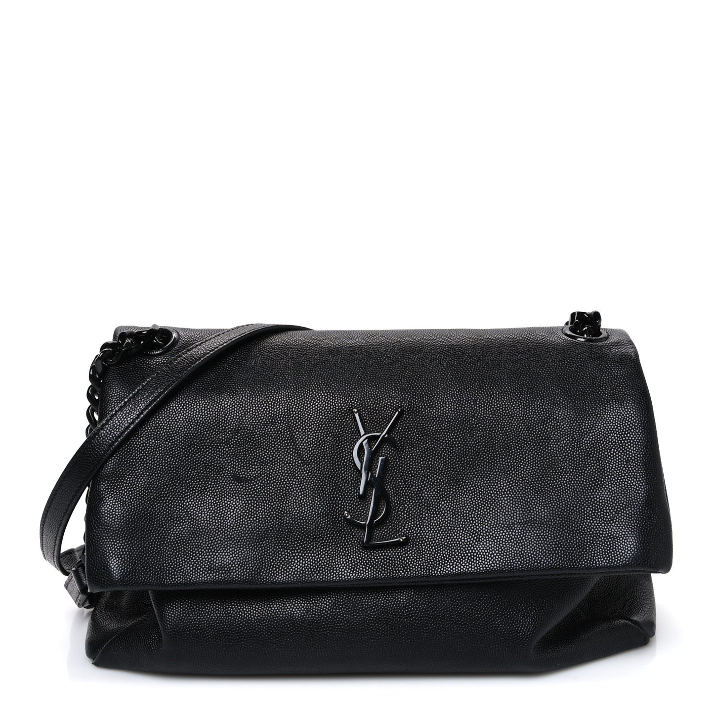 Grain De Poudre Medium West Hollywood Monogram Fold-Over Black