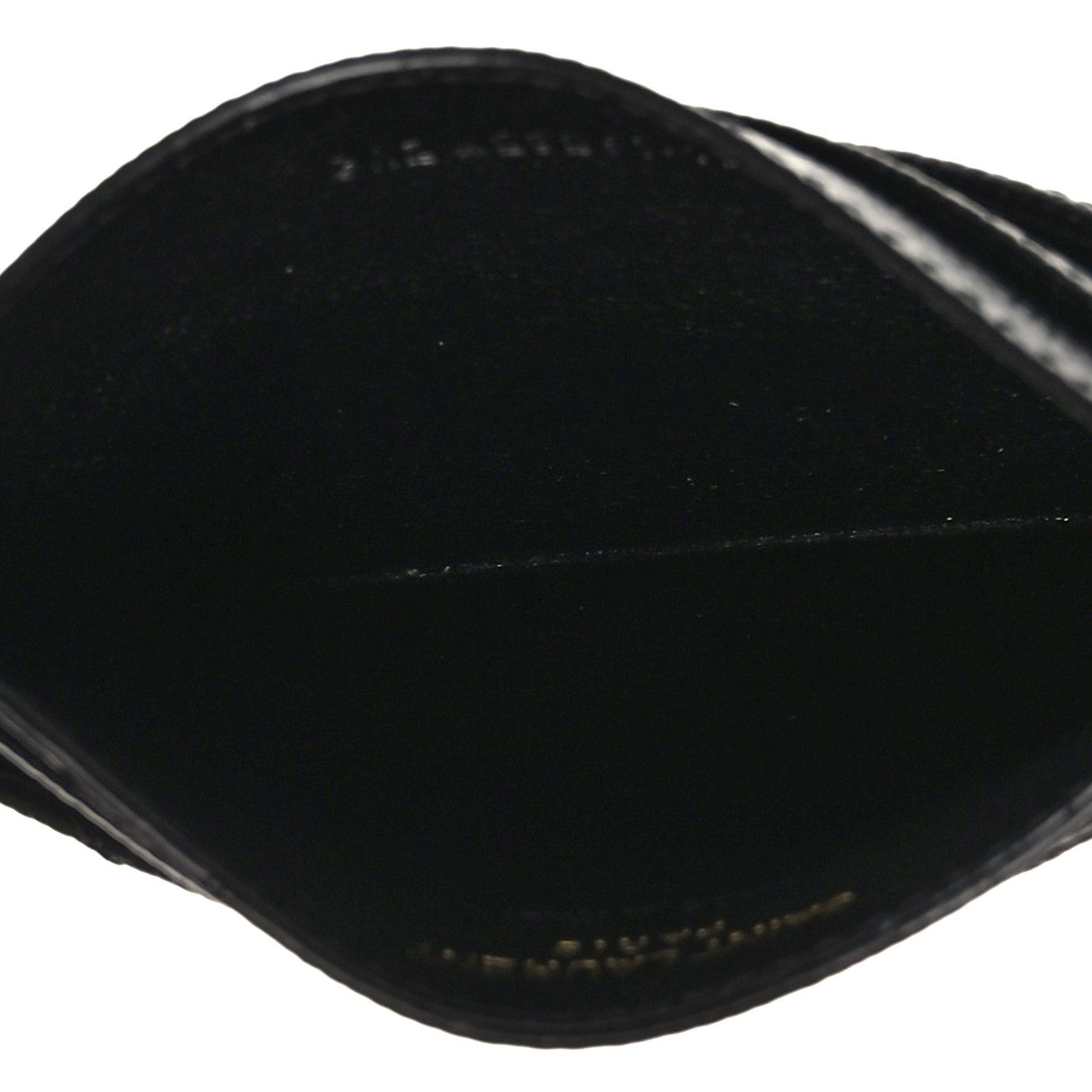 Saint Laurent Grain De Poudre Matelasse Chevron Monogram Credit Card Case Black 5 of 8