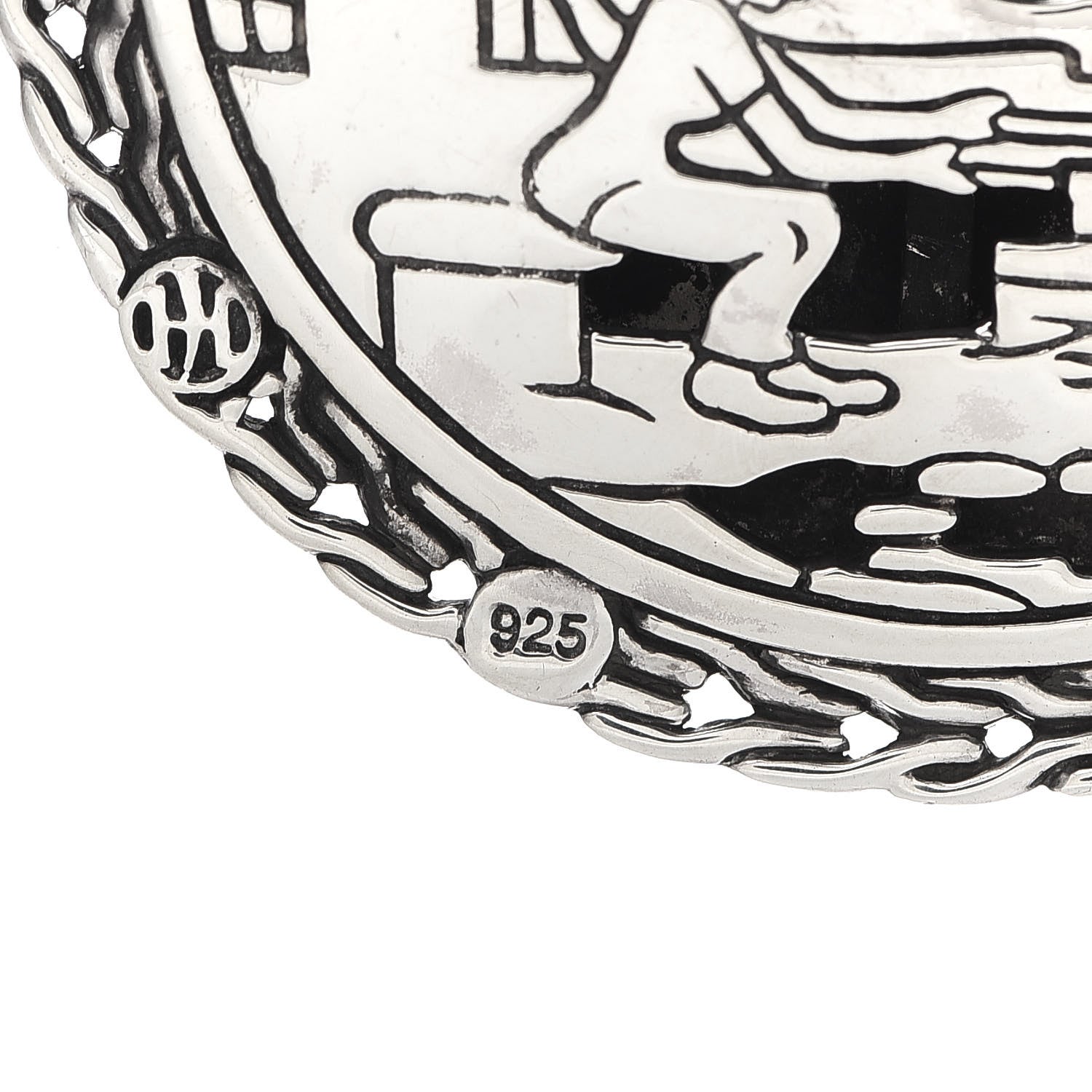 John Hardy Sterling Silver Large Palu Hammered Enhancer Pendant 3 of 3