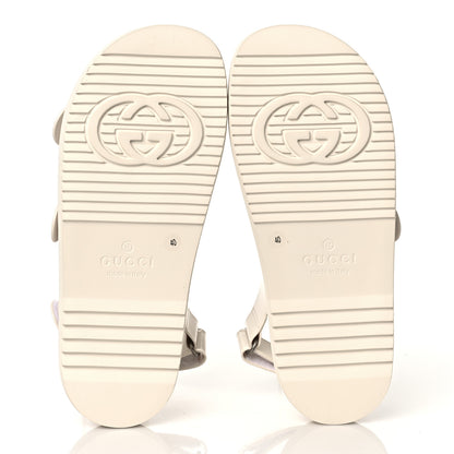 Gucci Rubber Mini Double G Womens Isla Dad Sandals 40 Dusty White 5 of 8