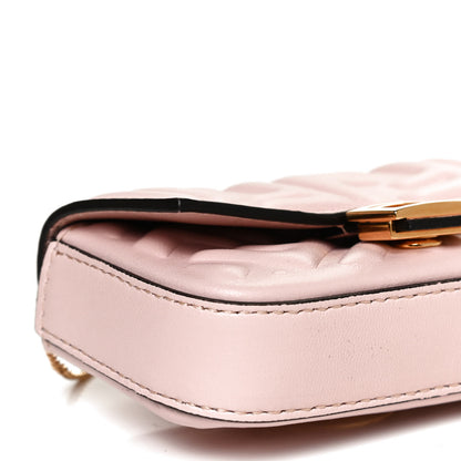 Fendi Nappa Matisse FF Embossed Nano Baguette Charm Rosa Quarzo 8 of 10