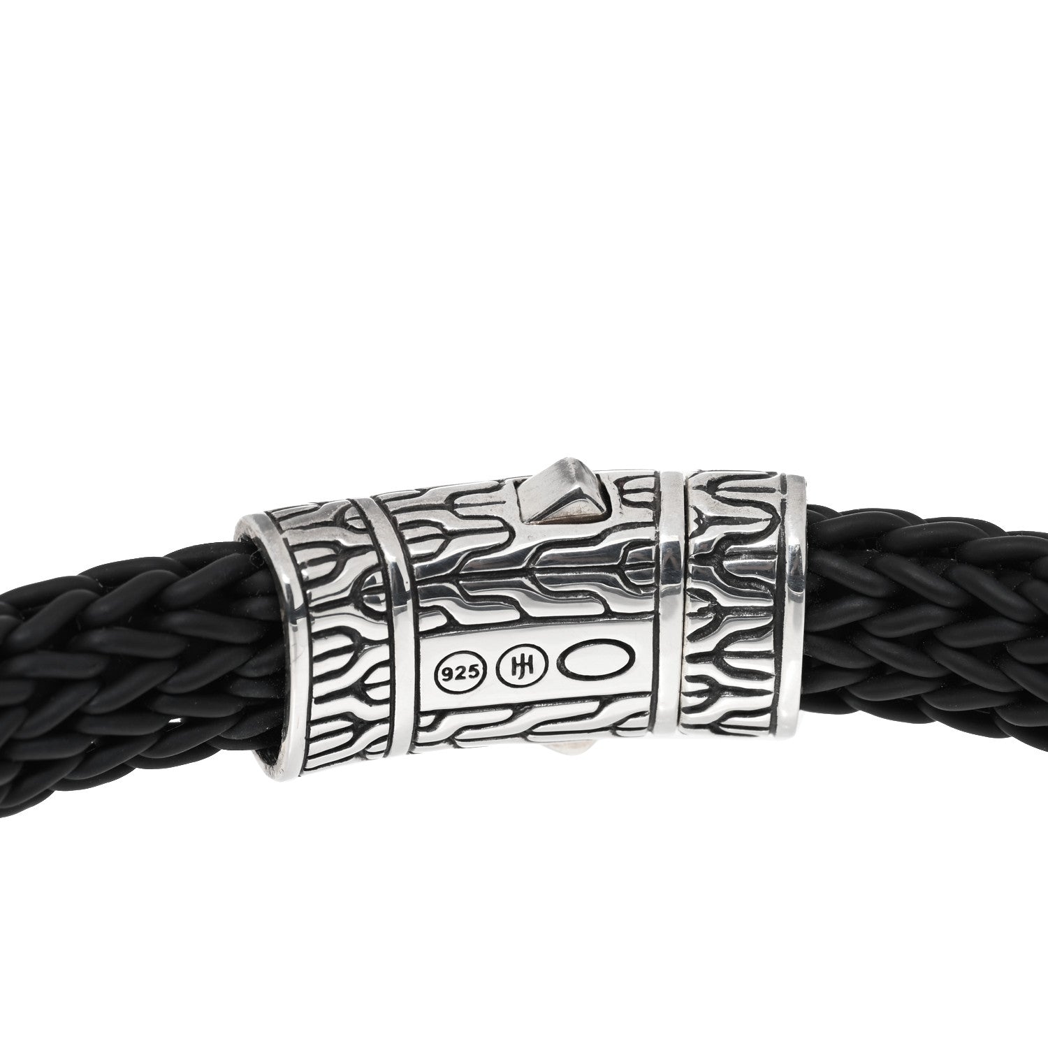 John Hardy Sterling Silver Rubber 10.5mm Classic Chain Bracelet Black 3 of 3