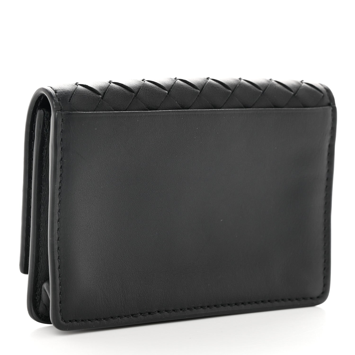 Bottega Veneta Nappa Intrecciato Continental Compact Flap Wallet Black 3 of 8