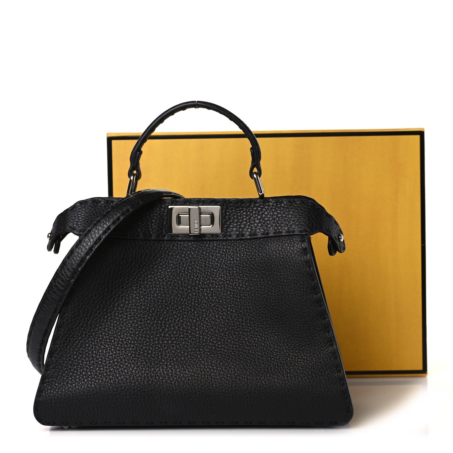 Cuoio Romano Selleria Chamois Small Peekaboo I SEE U Satchel Black Camel Sunflower