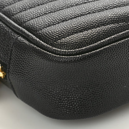 Saint Laurent Grain De Poudre Matelasse Monogram Mini Lou Camera Bag Black 9 of 10