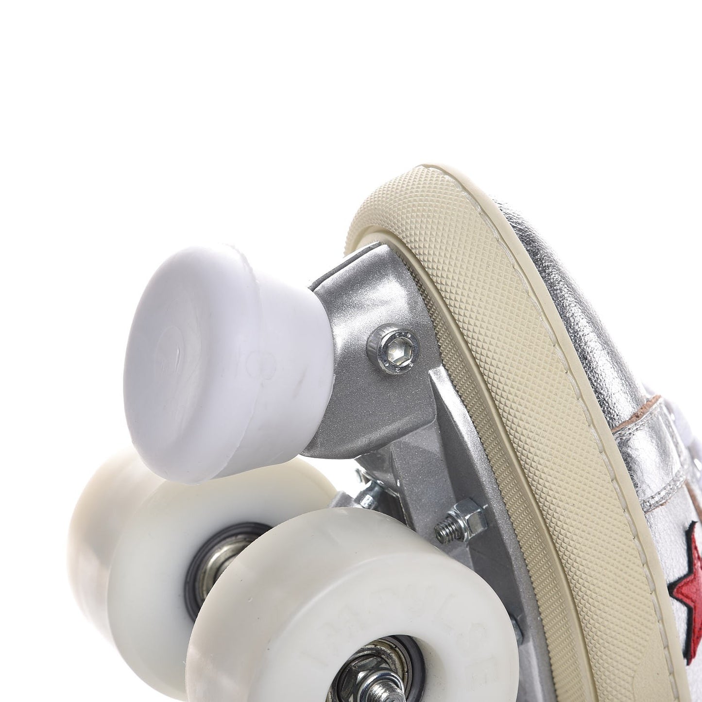 Metallic Calfskin California Court Classic Roller Skates 40 Platinum