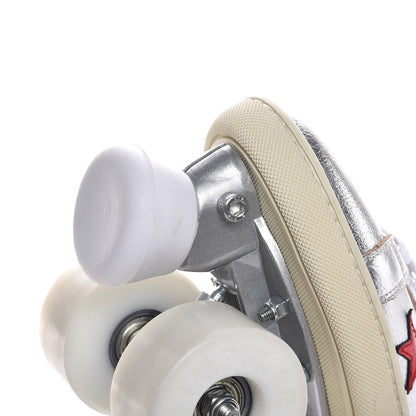 Saint Laurent Metallic Calfskin California Court Classic Roller Skates 40 Platinum 13 of 14