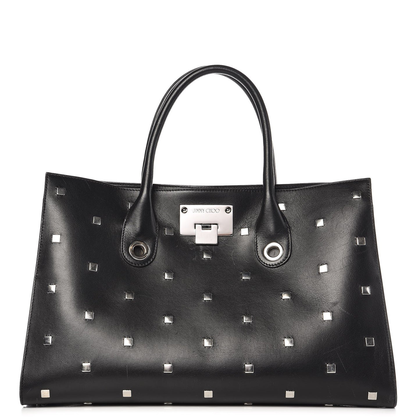 Calfskin Studded Riley Tote Black