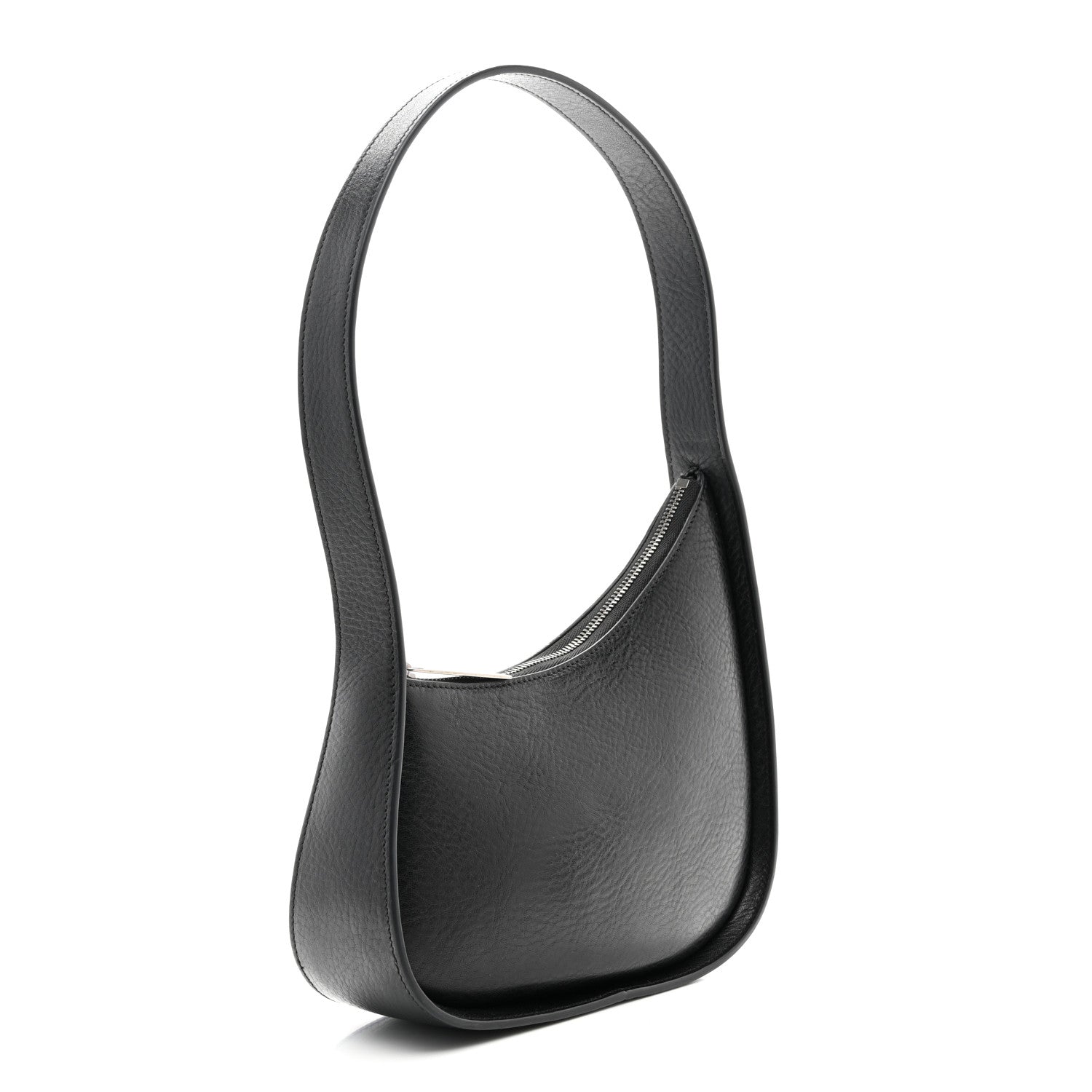 The Row Grained Calfskin Half Moon Shoulder Bag Black 3 of 10