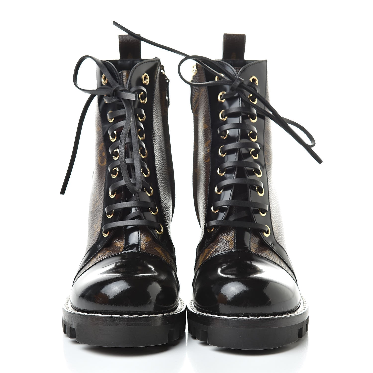 Louis Vuitton Patent Calfskin Monogram Star Trail Ankle Boots 39 Black 2 of 10