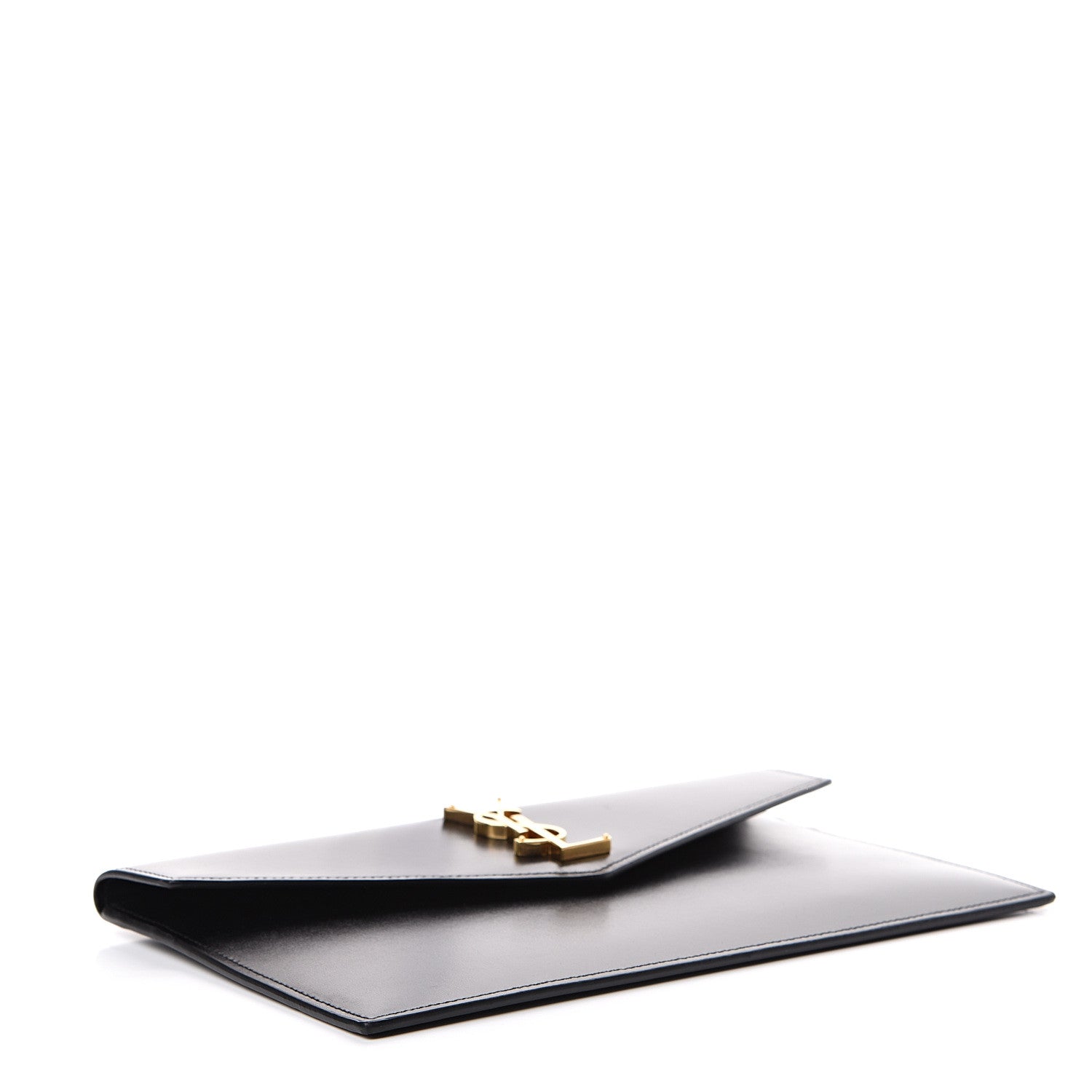 Saint Laurent Smooth Shiny Calfskin Monogram Uptown Pouch Black 3 of 8