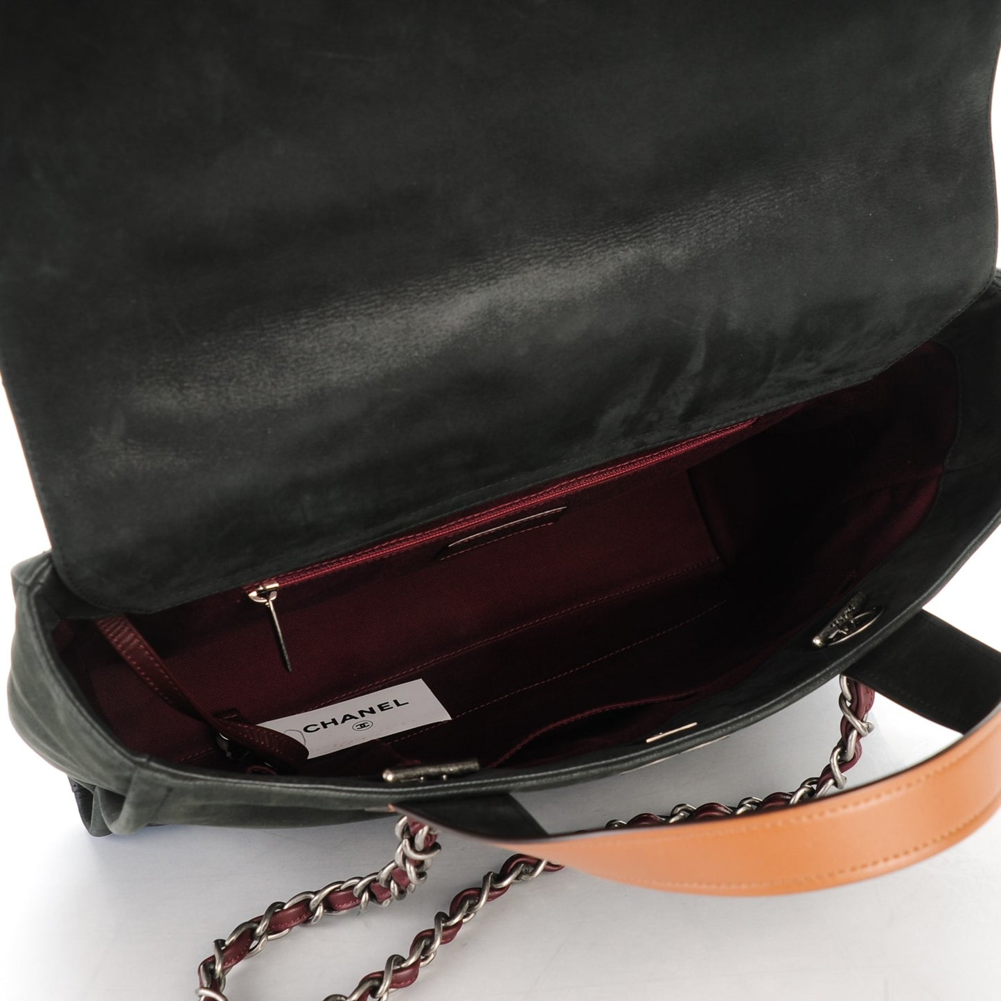 Iridescent Glazed Calfskin In The Mix Tote Black