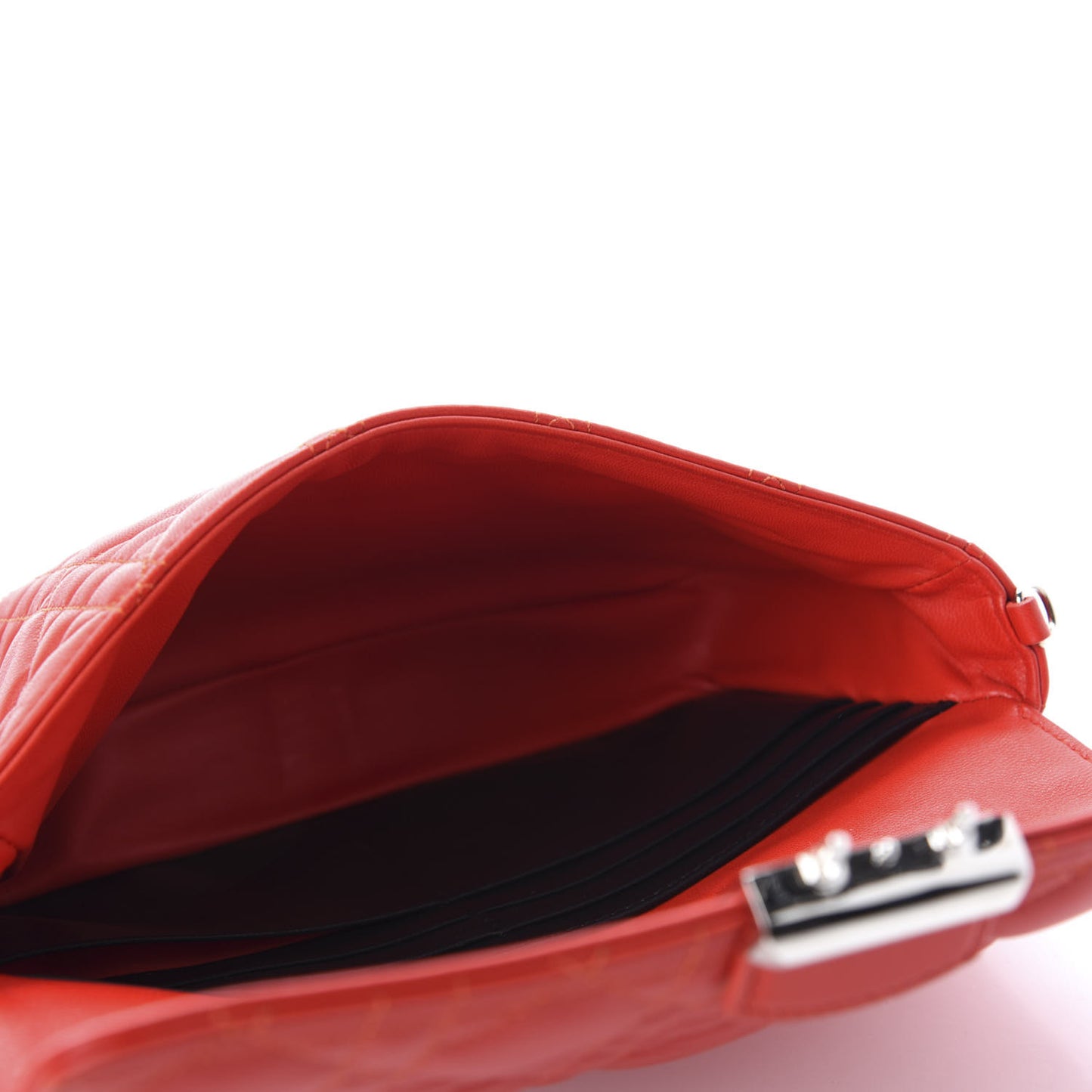 Lambskin Cannage Miss Dior Promenade Pouch Red