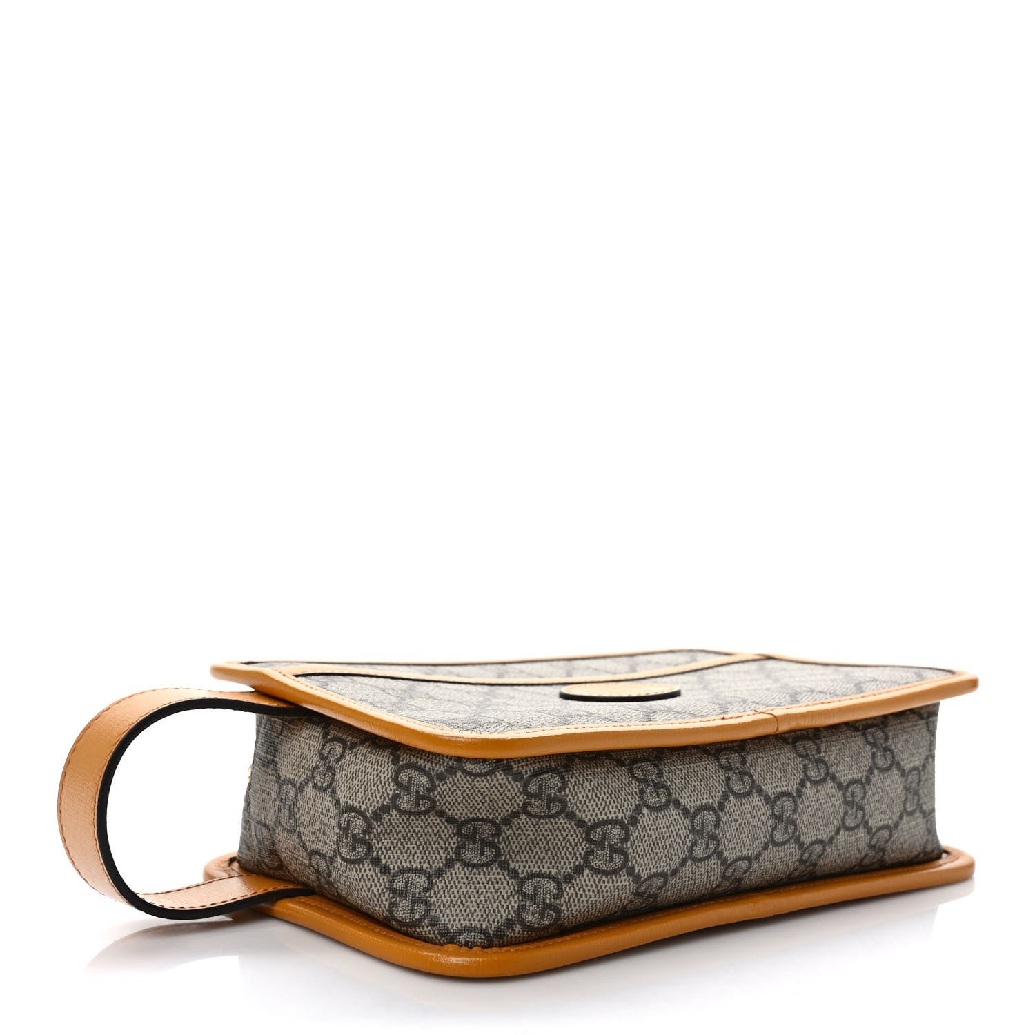 Gucci GG Supreme Monogram Textured Calfskin Retro Interlocking G Travel Pouch Beige Yellow 4 of 9