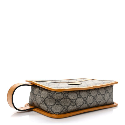 Gucci GG Supreme Monogram Textured Calfskin Retro Interlocking G Travel Pouch Beige Yellow 4 of 9
