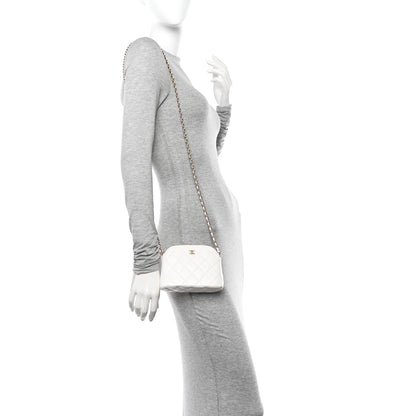 Chanel Caviar Quilted Classic Clutch With Chain White 2 of 10