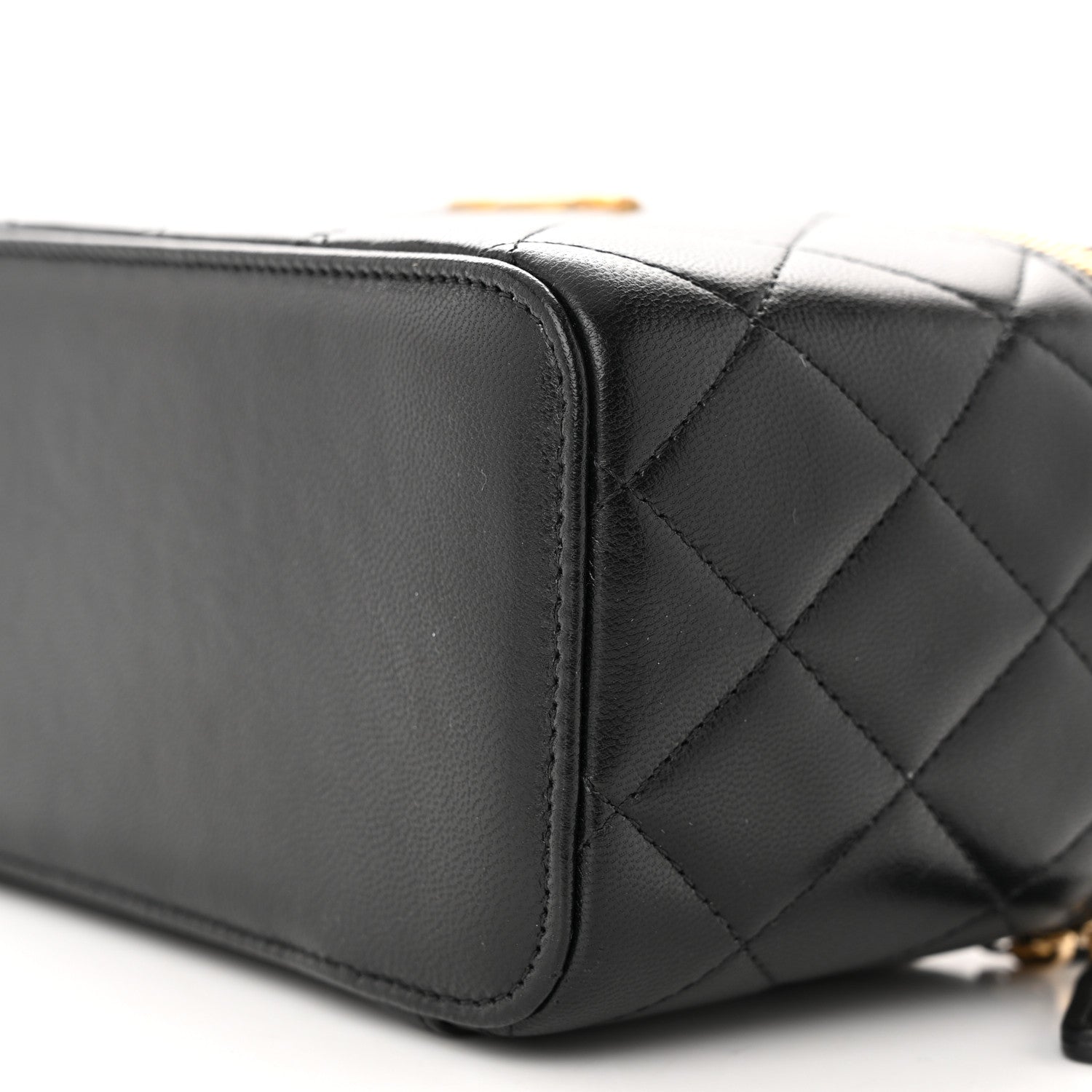 Chanel Goatskin Quilted Punk Essentials Vanity Case With Chain Black 10 of 11