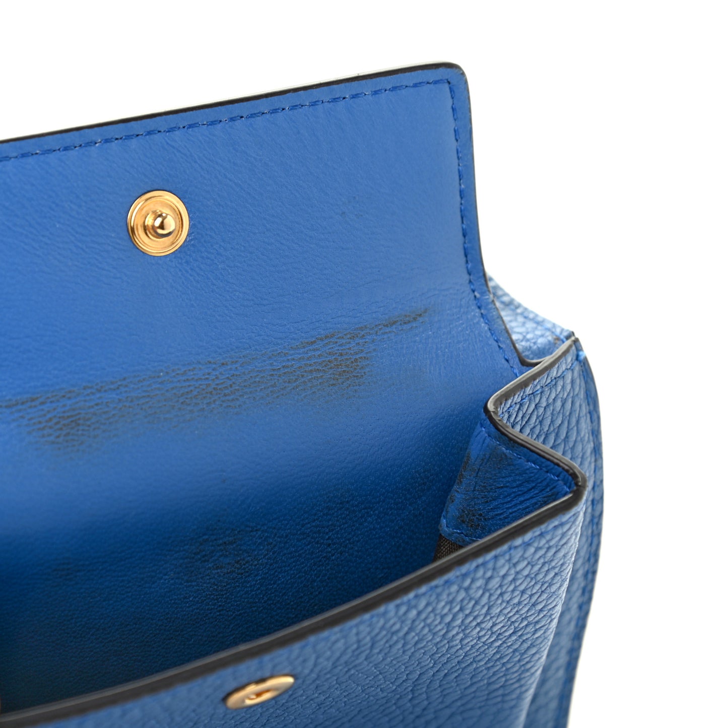 Small Classic Grain Tri-fold Wallet Blue