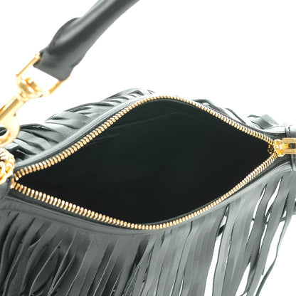 Saint Laurent Calfskin Small Emmanuelle Fringe Hobo Bag Black 5 of 7
