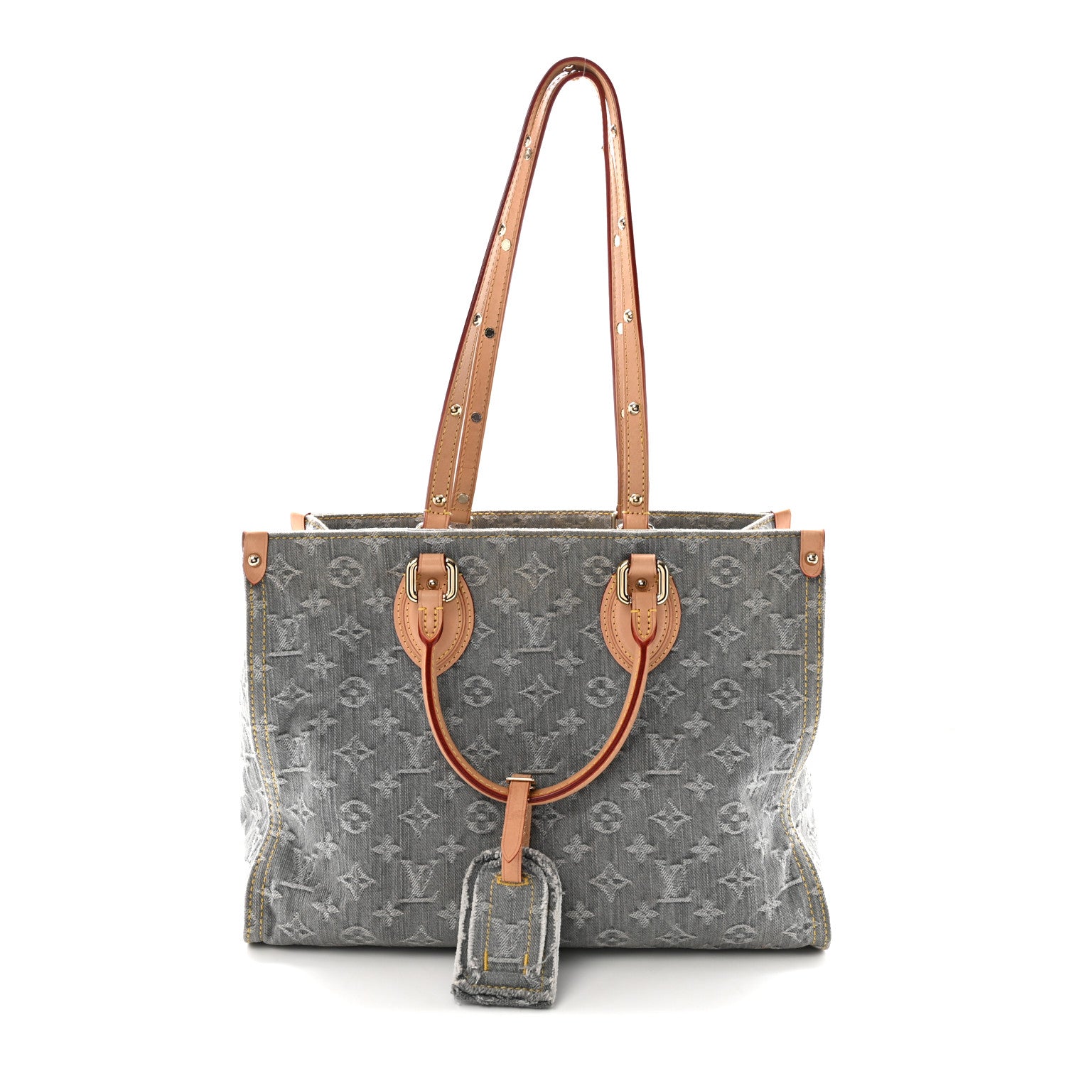 Louis Vuitton Monogram Denim Onthego MM Washed Grey 1 of 9