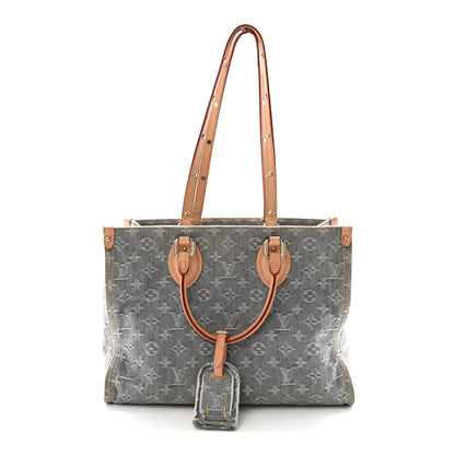 Louis Vuitton Monogram Denim Onthego MM Washed Grey 1 of 9