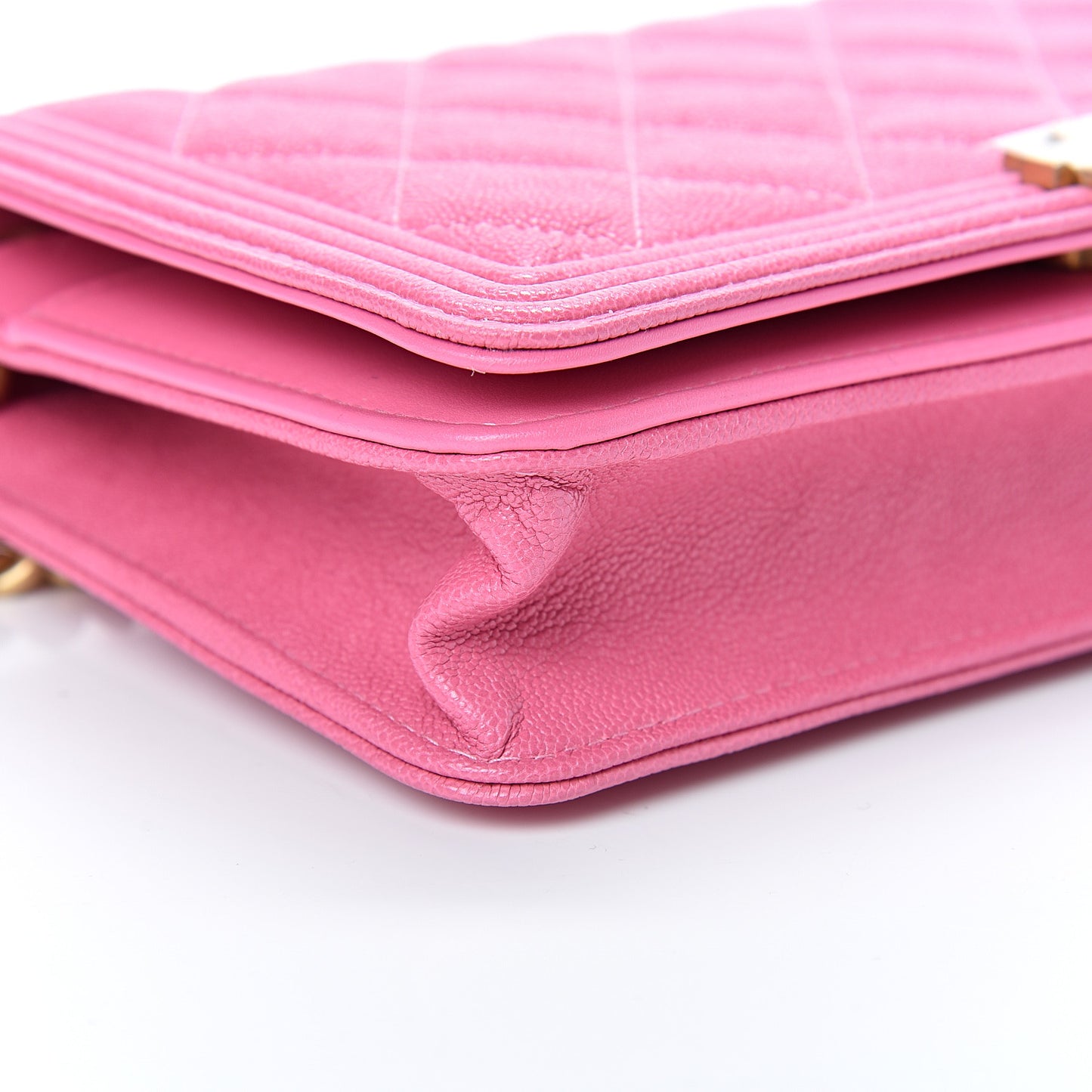 Caviar Quilted Boy Wallet On Chain WOC Pink