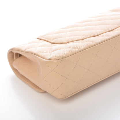 Chanel Caviar Quilted Medium Double Flap Beige Clair 8 of 13