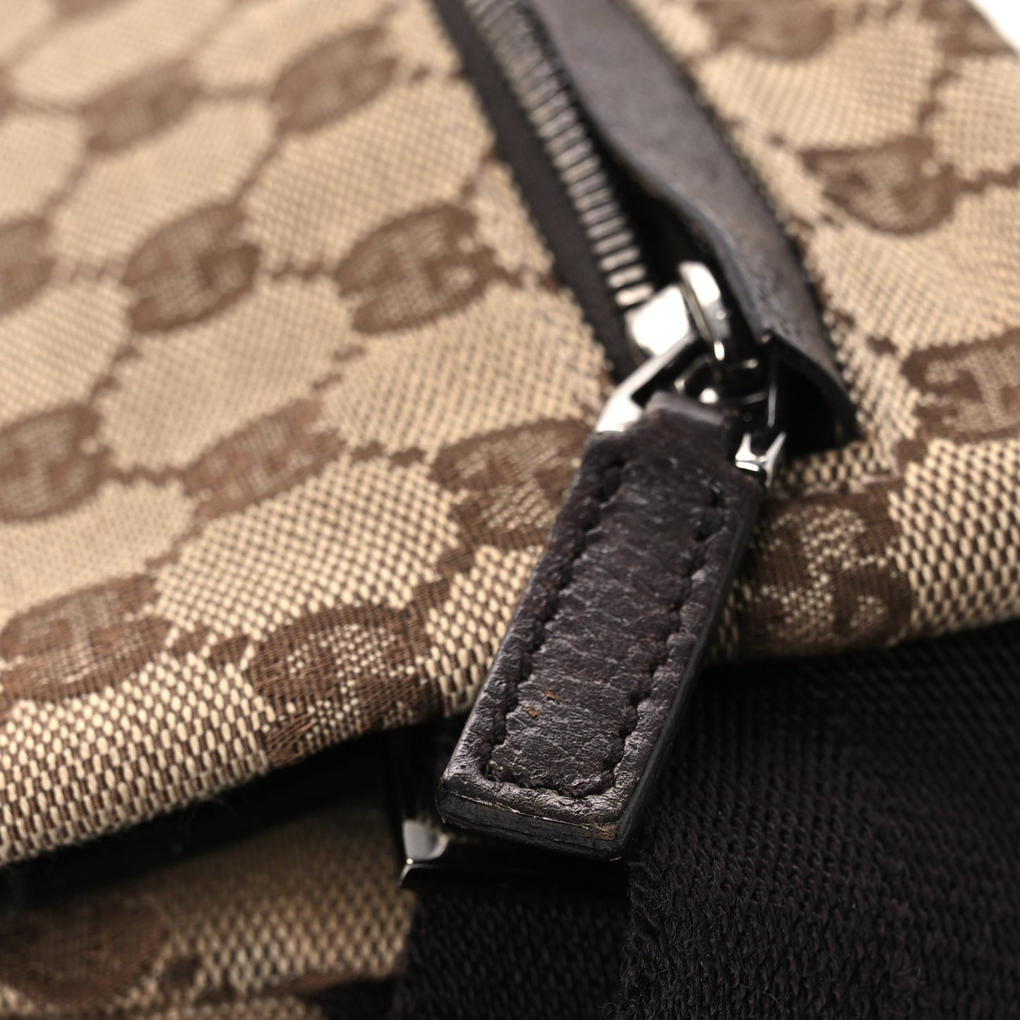 GG Monogram Double Pocket Belt Bag Dark Brown