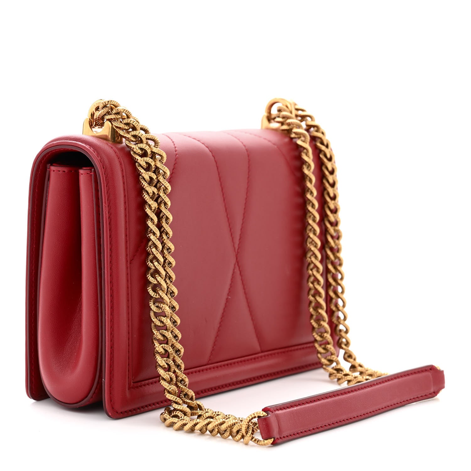 Dolce & Gabbana DOLCE &amp; GABBANA Calfskin Medium Devotion Crossbody Bag Red 3 of 10