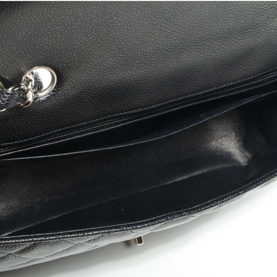 Caviar Jumbo Single Flap Black