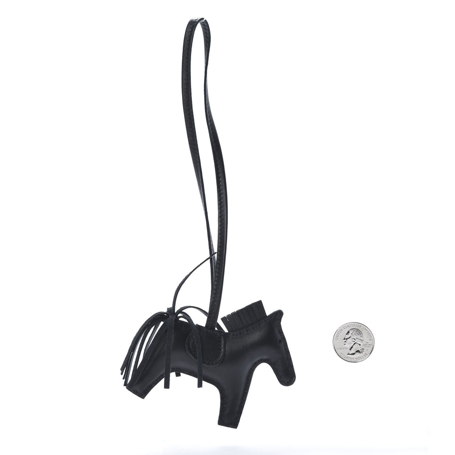 Milo Lambskin Grigri Rodeo Horse Bag Charm PM So Black