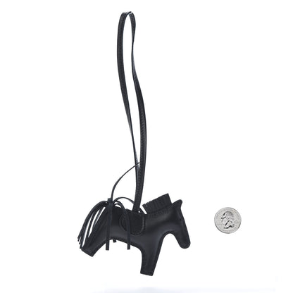 Hermes Milo Lambskin Grigri Rodeo Horse Bag Charm PM So Black 2 of 5
