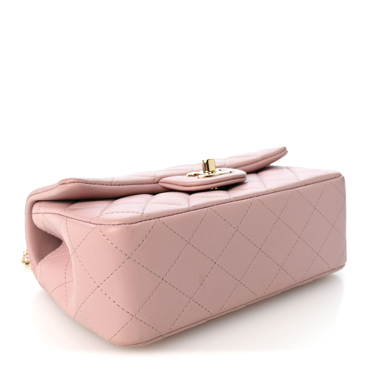 Chanel Lambskin Quilted Mini Top Handle Rectangular Flap Pink 4 of 10