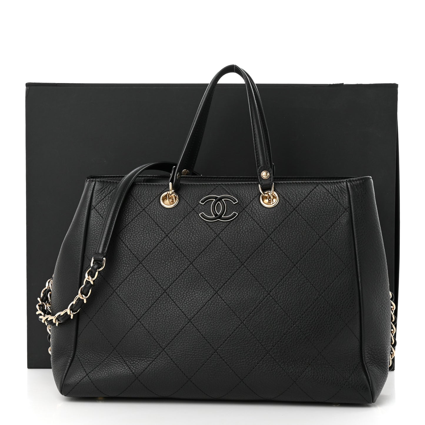Bullskin Stitched Medium Shopping Bag Black