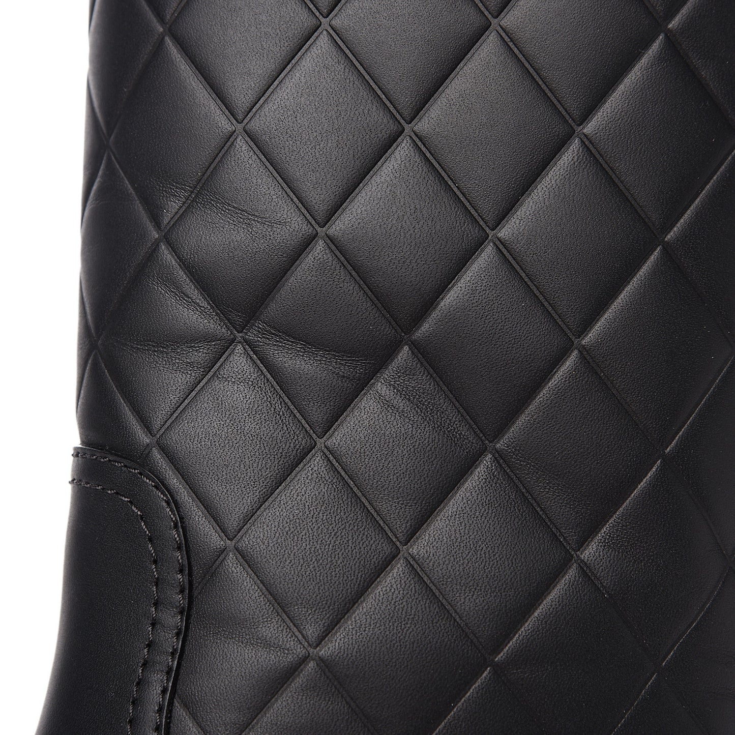 Calfskin Quilted Riding Boots 36.5 Black