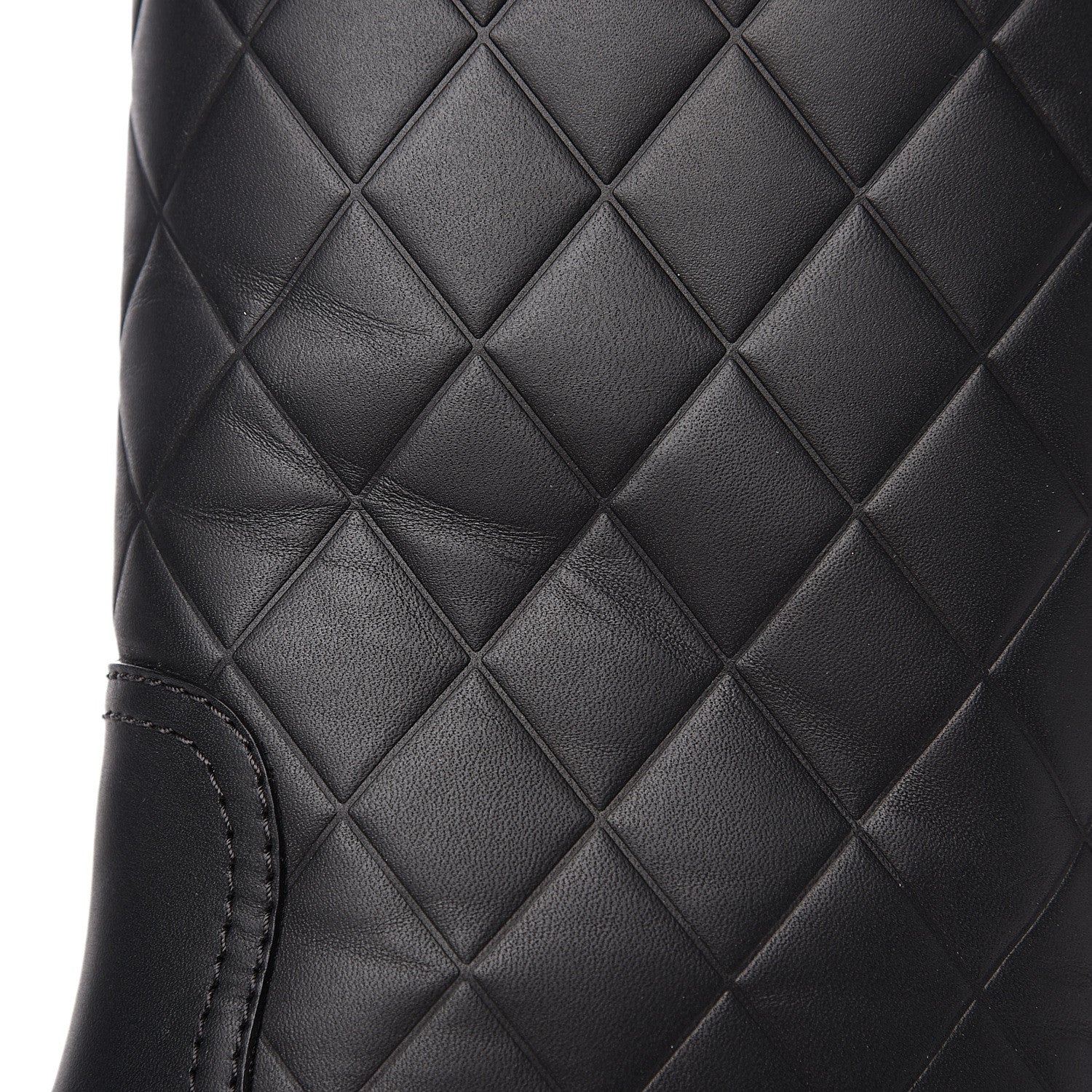 Chanel Calfskin Quilted Riding Boots 36.5 Black 7 of 9