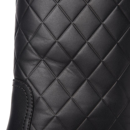 Chanel Calfskin Quilted Riding Boots 36.5 Black 7 of 9