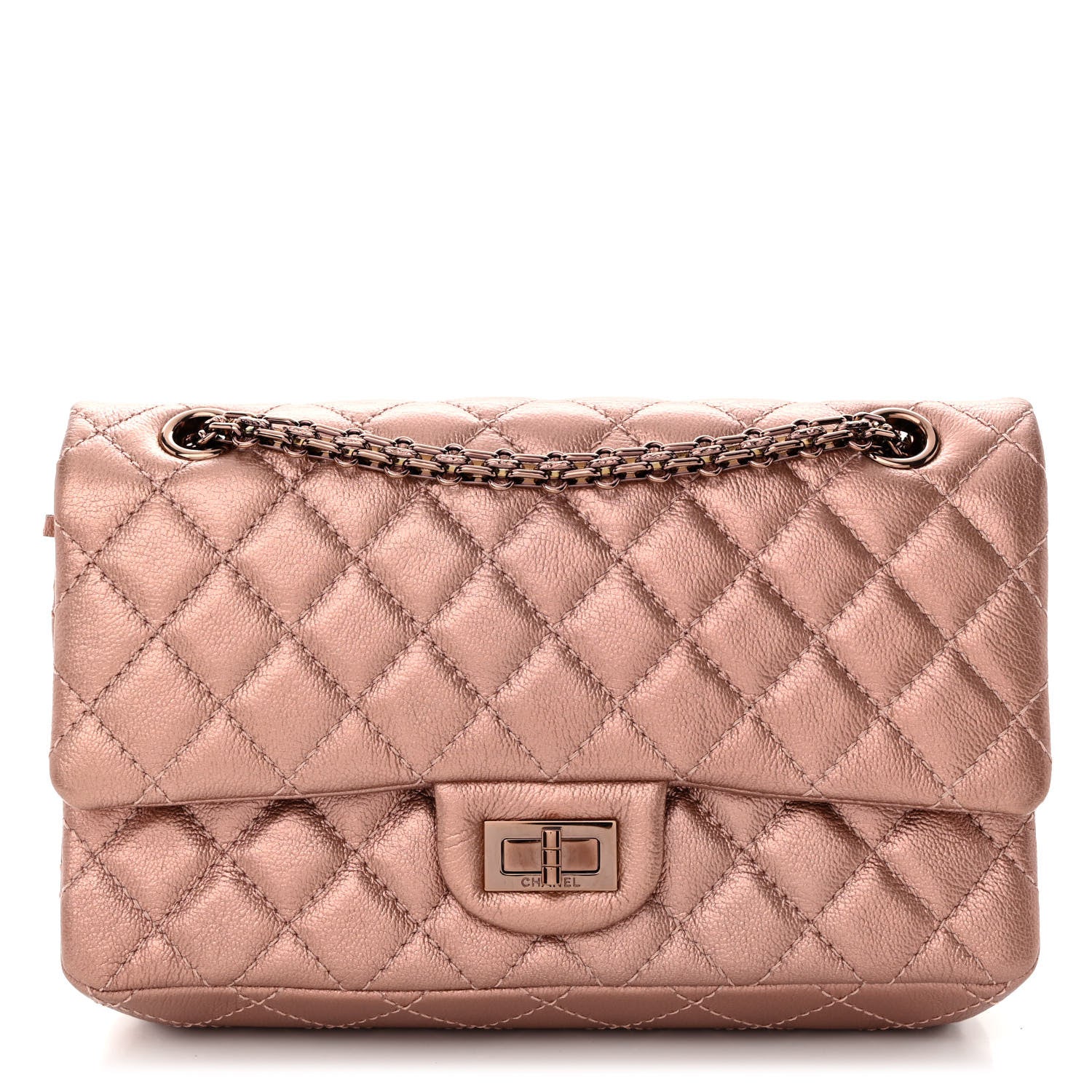 Chanel Metallic Grained Calfskin Quilted 2.55 Reissue 225 Flap Copper Pink 1 of 11