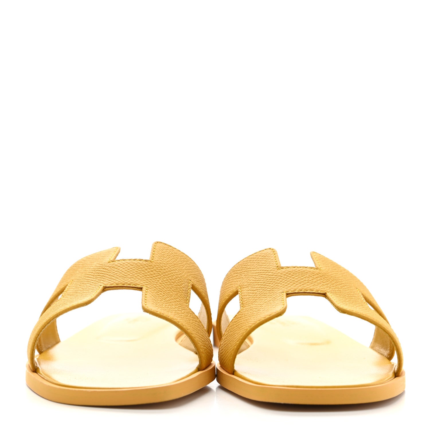Hermes Epsom Oran Sandals 37 Jaune Sable 2 of 9