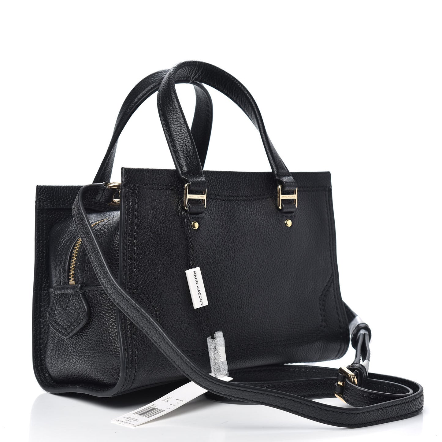 Textured Calfskin Mini Cruiser Convertible Satchel Black