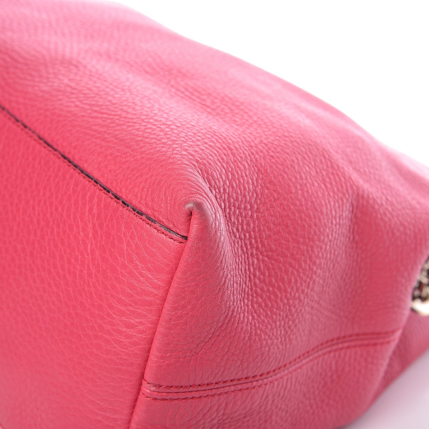 Pebbled Calfskin Medium Soho Chain Shoulder Bag Pink