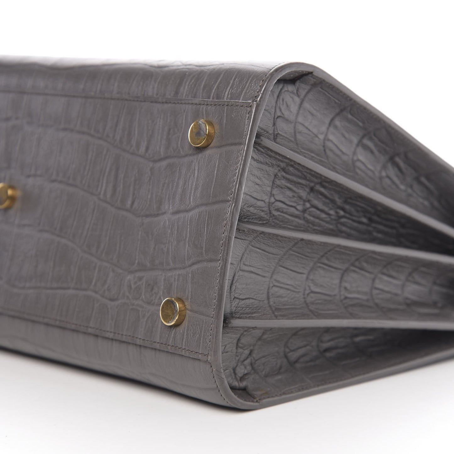 Calfskin Crocodile Embossed Small Sac De Jour Earth