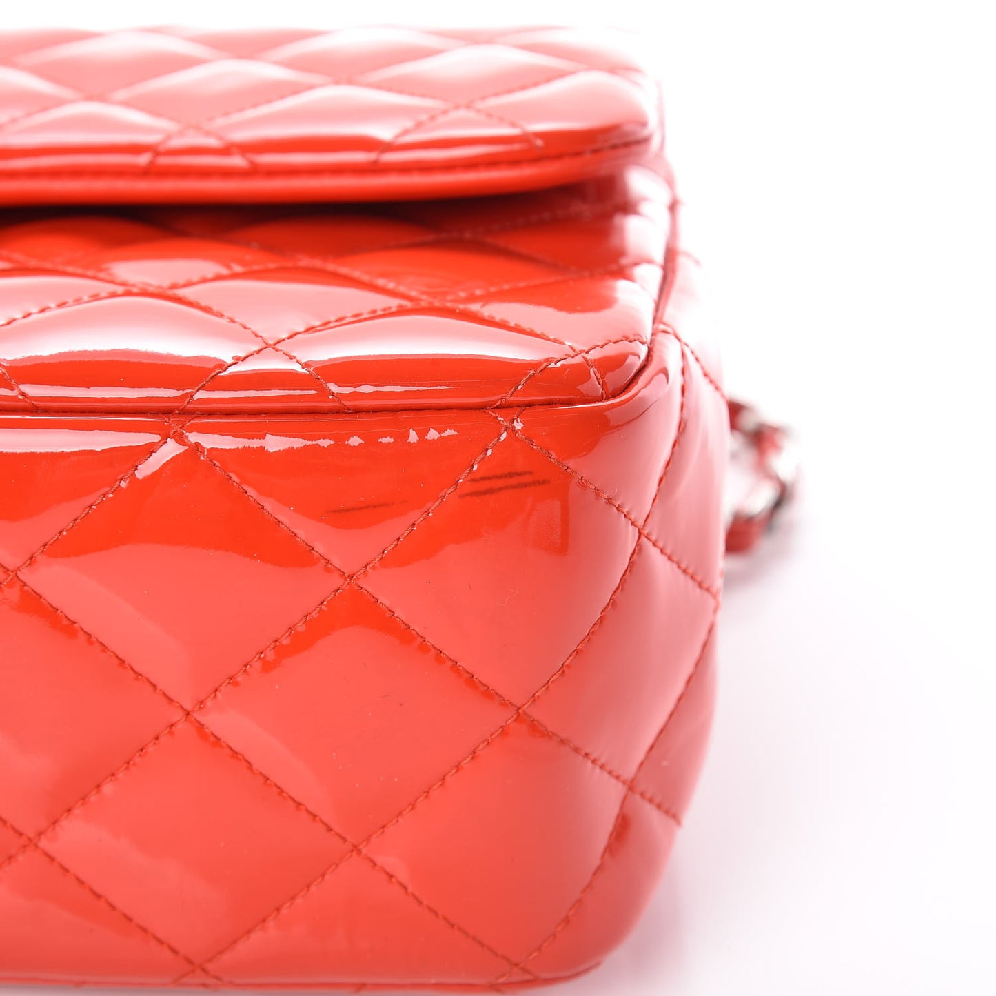 Patent Quilted Jumbo Double Flap Red