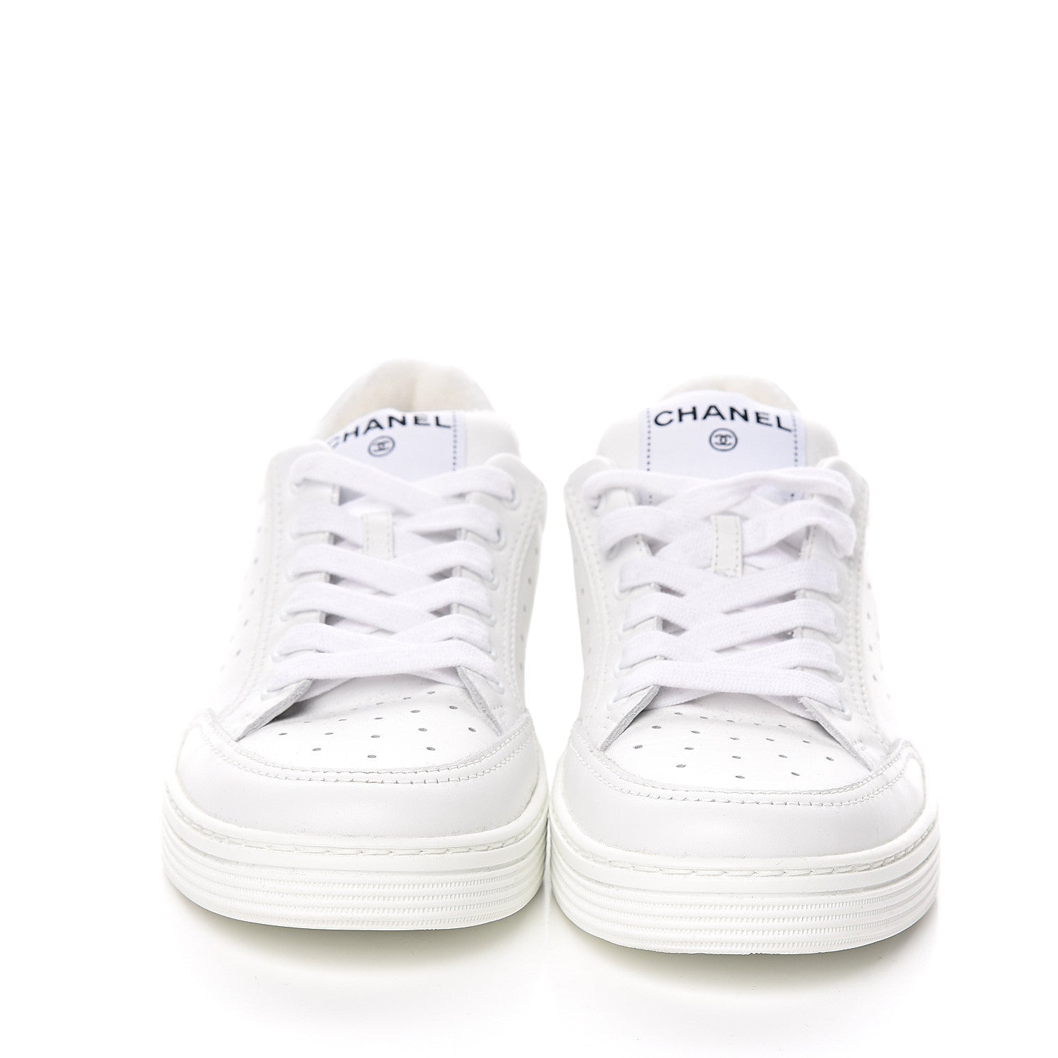 Chanel Calfskin Womens Logo Sneakers 38 White 2 of 9