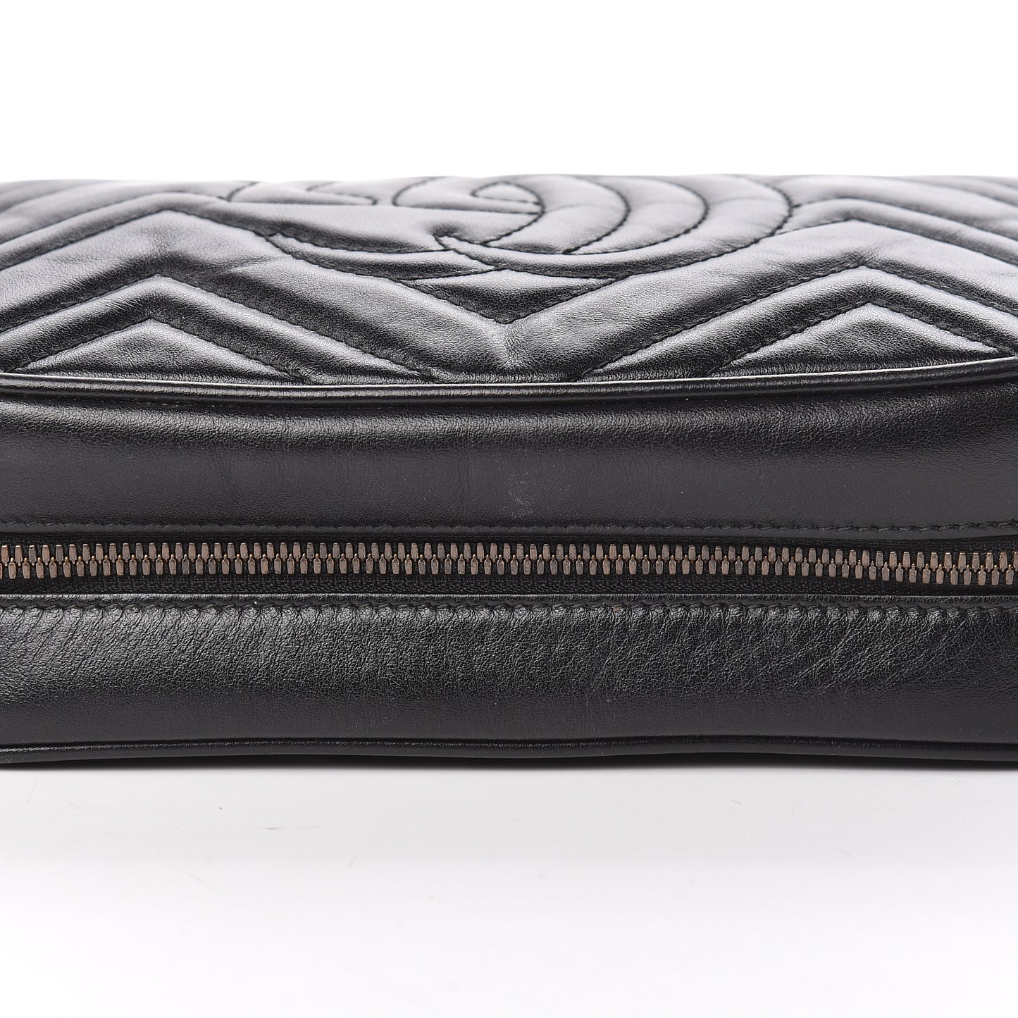 Calfskin Matelasse Small GG Marmont Chain Shoulder Bag Black