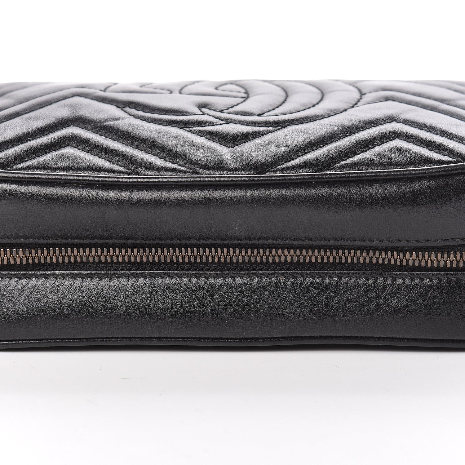 Gucci Calfskin Matelasse Small GG Marmont Chain Shoulder Bag Black 20 of 27