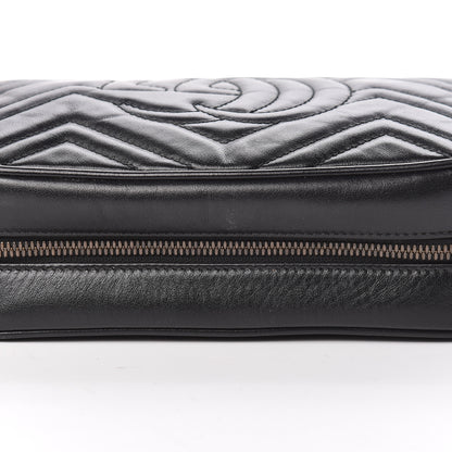 Gucci Calfskin Matelasse Small GG Marmont Chain Shoulder Bag Black 20 of 27