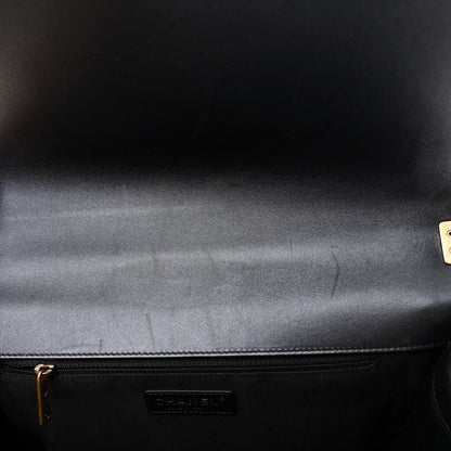 Chanel Metallic Lambskin Quilted Large Boy Flap Black 11 of 11