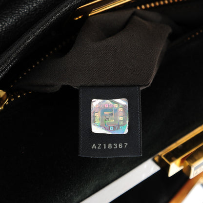 Fendi Goatskin Large Peekaboo Iconic Satchel Black 8 of 8