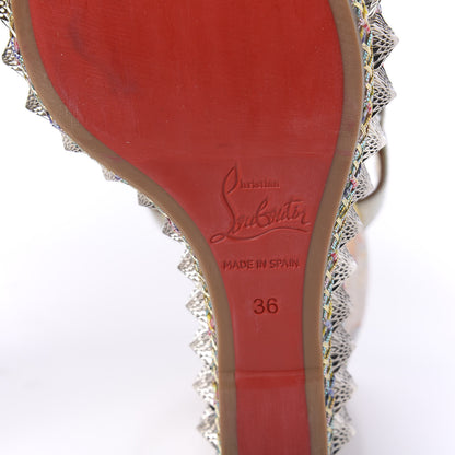 Christian Louboutin Lurex Flame Pira Ryad 110 Wedge Sandals 36 Platine Multicolor 6 of 7